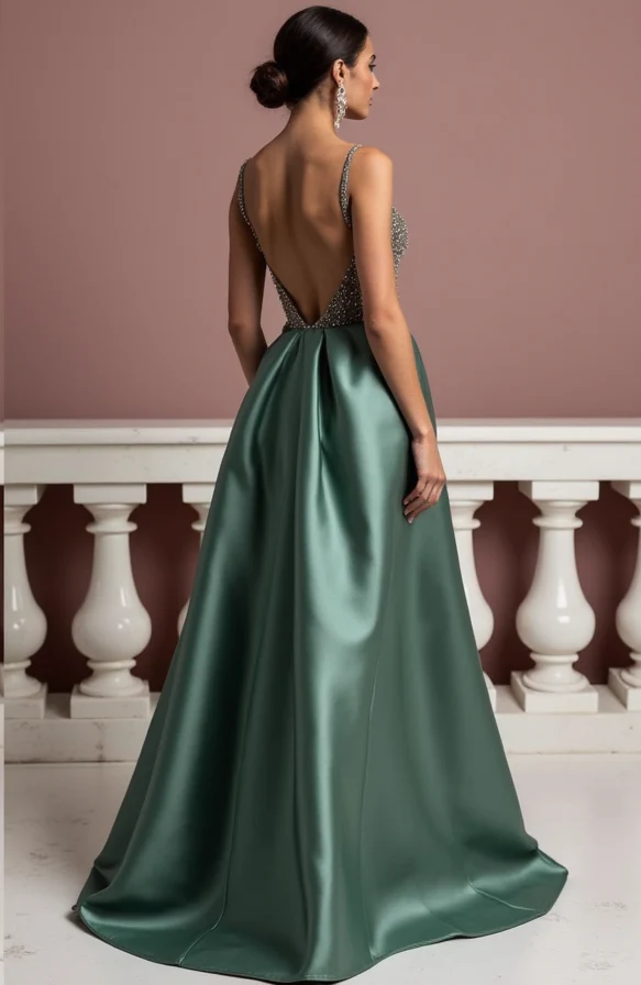 Chic Evening Dress and Prom Dress with a Floor-Length Train for a Dramatic Effect - Image 3