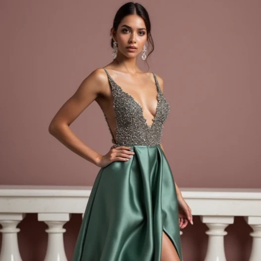 Chic Evening Dress and Prom Dress with a Floor-Length Train for a Dramatic Effect - Image 4