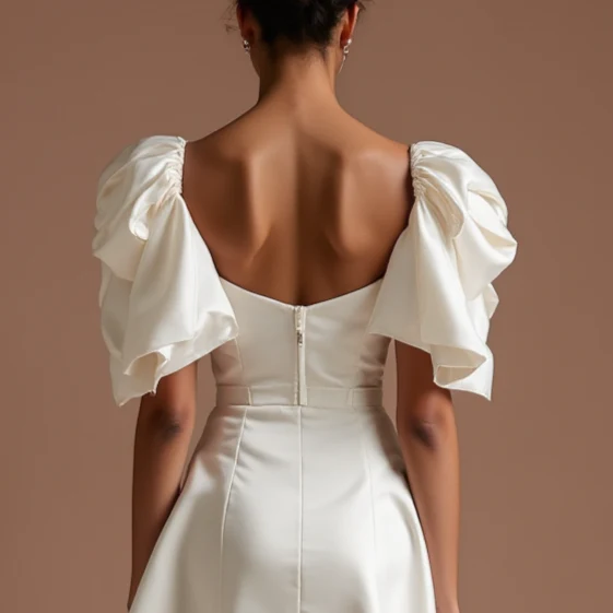 Chic White Mini Short Wedding Dress with a Strapless Bodice for a Sleek and Modern Look - Image 5