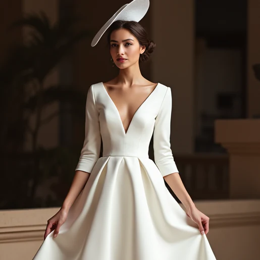 Chic White Mini Short Wedding Dress with Pearl Buttons for a Vintage and Timeless Look - Image 4