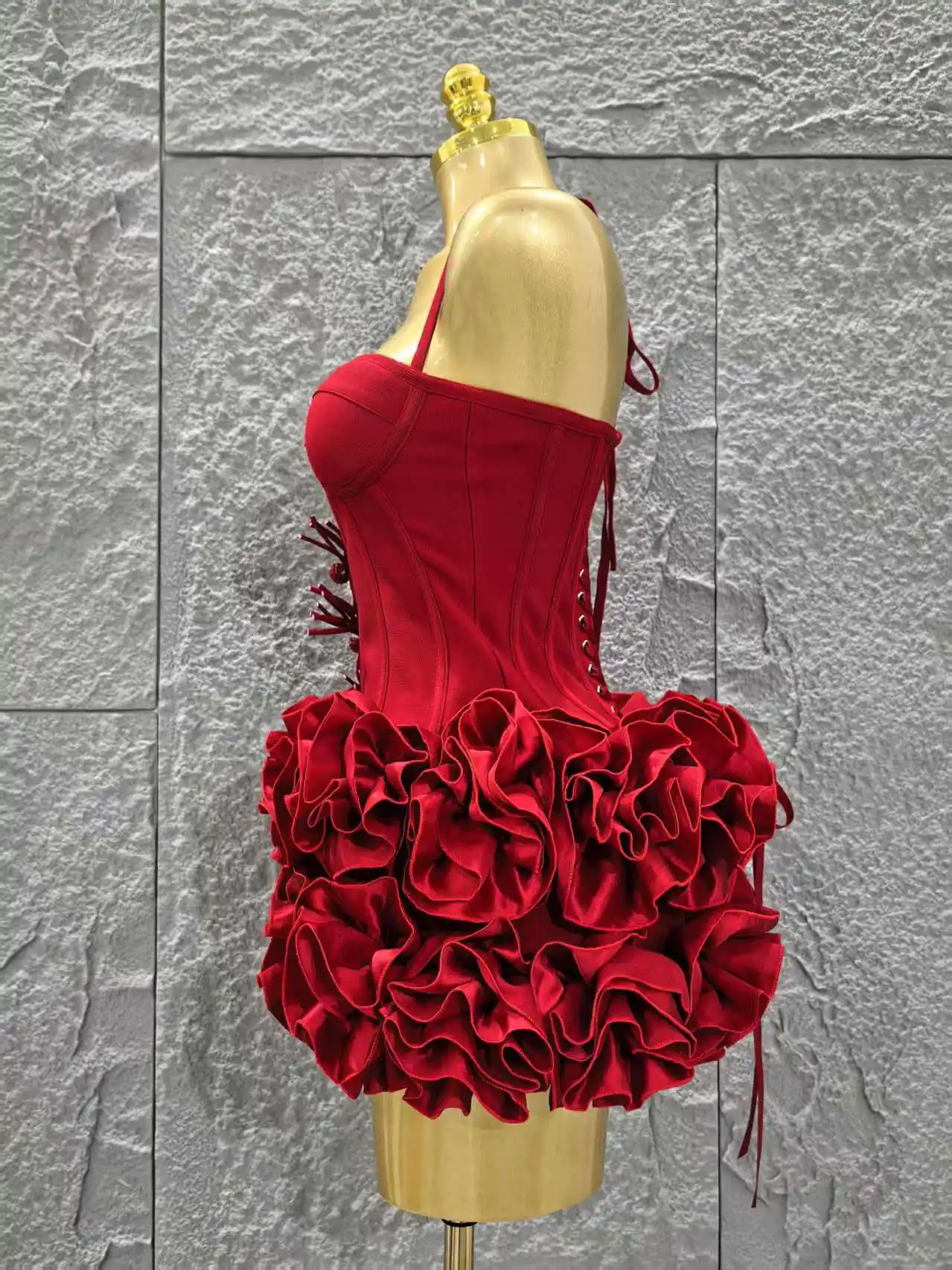 Christmas Style Women Sexy Strapless Florlas 2 PIeces Bodycon Mini Bandage Dress Nightclub Party Wedding Mermaid Outfit - Image 2