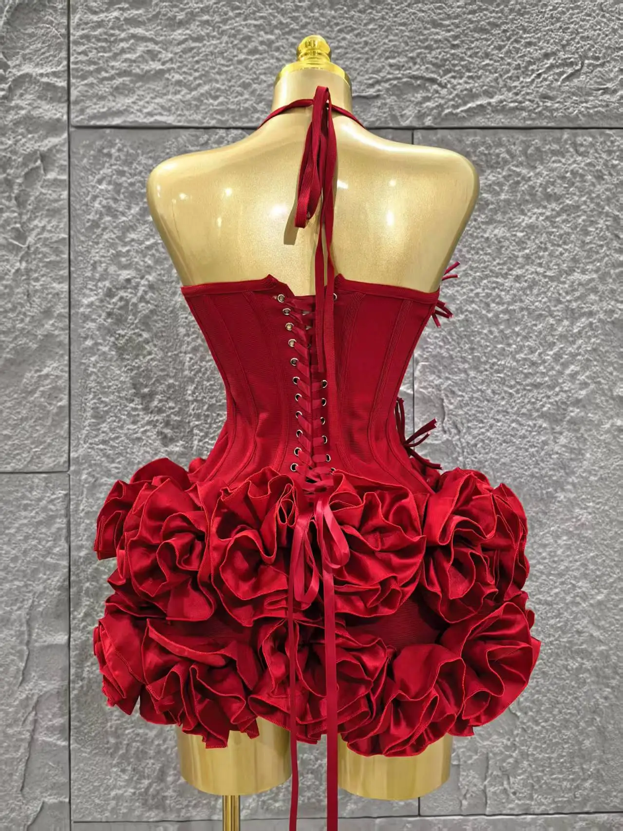 Christmas Style Women Sexy Strapless Florlas 2 PIeces Bodycon Mini Bandage Dress Nightclub Party Wedding Mermaid Outfit - Image 6
