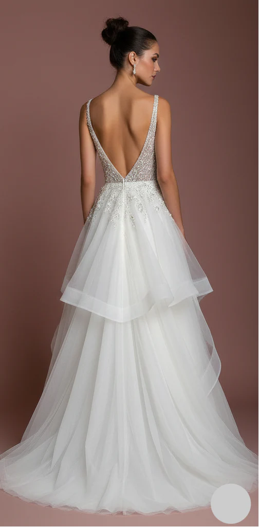 Long Detachable Train Wedding Dress 2-in-1 Lace Mermaid - Image 3