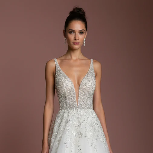 Long Detachable Train Wedding Dress 2-in-1 Lace Mermaid - Image 4