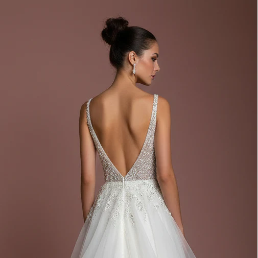 Long Detachable Train Wedding Dress 2-in-1 Lace Mermaid - Image 5