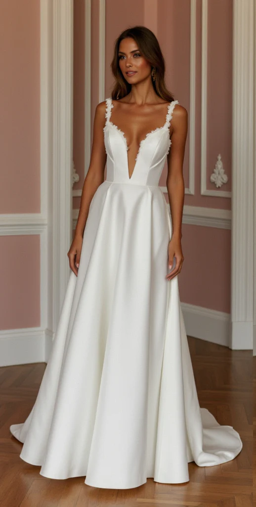 Classic A-Line Wedding Dress with a Timeless and Chic Design - Image 2