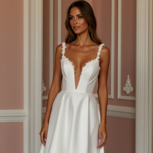 Classic A-Line Wedding Dress with a Timeless and Chic Design - Image 4