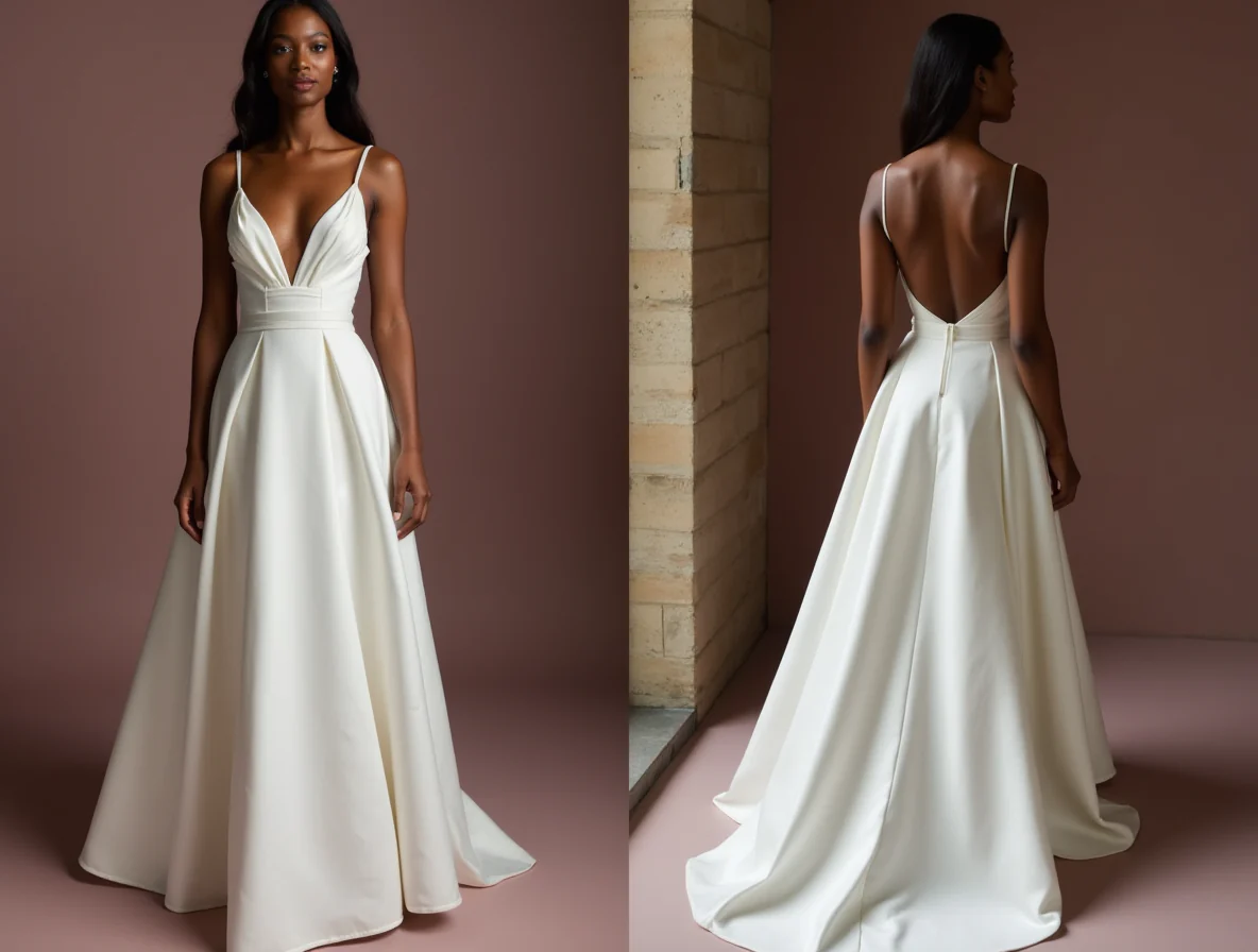 Classic White A-Line Wedding Dress with Delicate Lace Appliqué