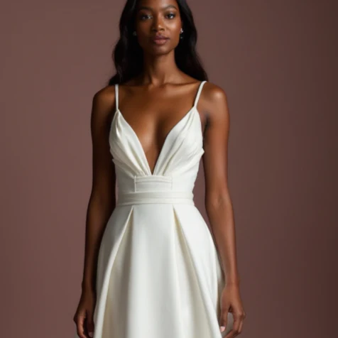 Classic White A-Line Wedding Dress with Delicate Lace Appliqué - Image 4