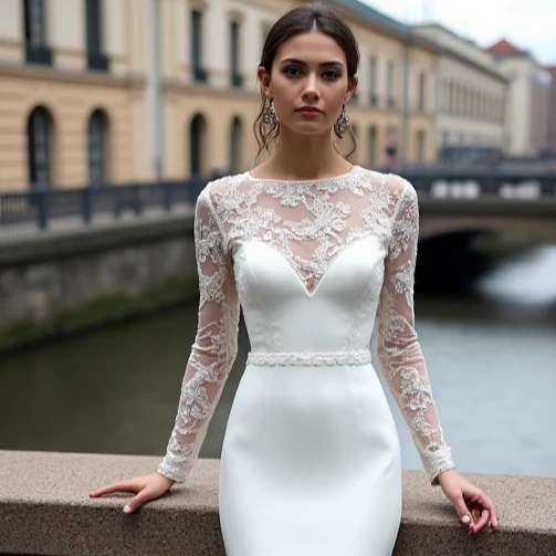 Classic Mermaid Wedding Dress with a Modern Twist for Stylish Brides - Image 4
