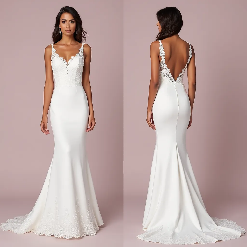 Classic Mermaid Wedding Dress with a Regal Look for a Luxurious Wedding