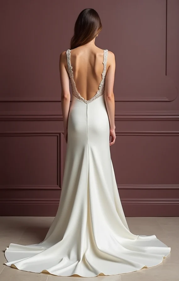 Classic Mermaid Wedding Gown with a Figure-Hugging Silhouette - Image 3