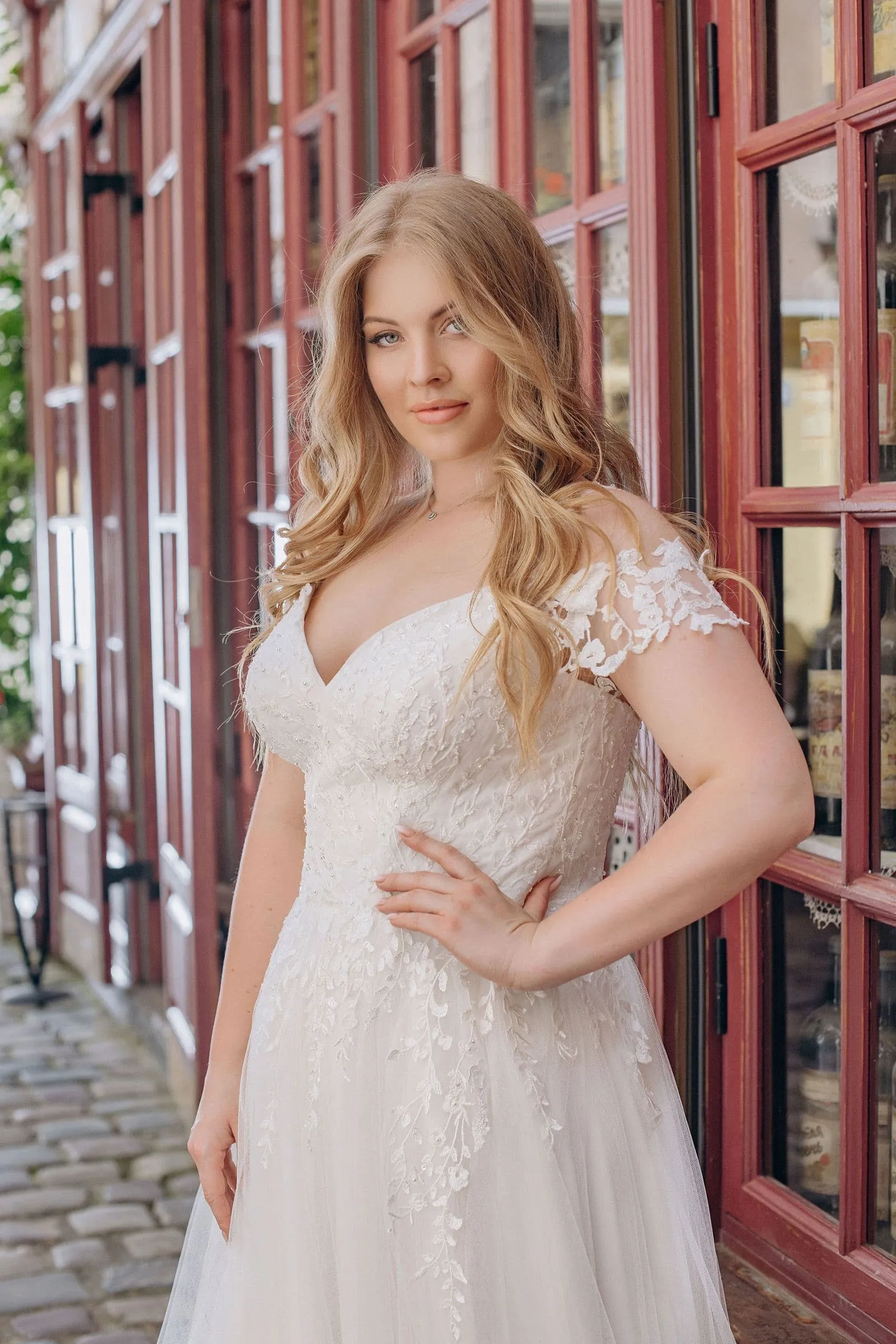 Classic Off the Shoulder A-Line Wedding Dresses Plus Size V Neck Bride Gowns Appliques Zipper Floor Length Tulle Robe De Mariee - Image 3