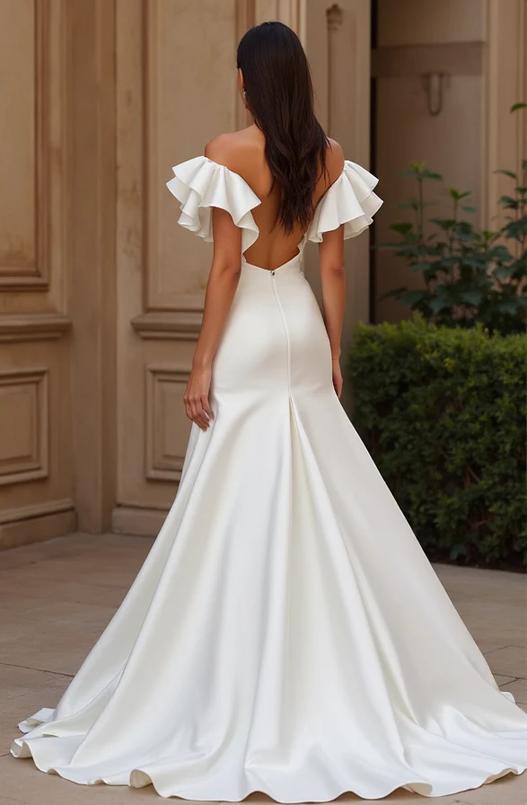 Classic White Mermaid Wedding Dress with a Sweetheart Bodice for a Flattering Fit - Image 3