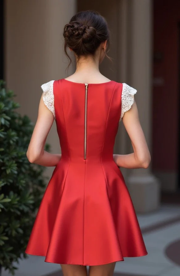 Classy Red Evening Dress & Prom Dress with A-Line Skirt for a Flattering Fit - Image 3