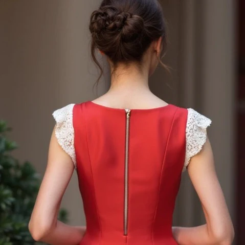 Classy Red Evening Dress & Prom Dress with A-Line Skirt for a Flattering Fit - Image 5