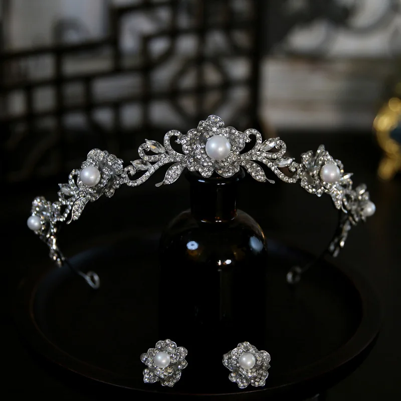 Crystal Tiaras And Crowns For Wedding Bride Headpiece Pearl Bridal Headbands Tiaras For Women Girl 15 Years Party Prom Headdress - Image 2