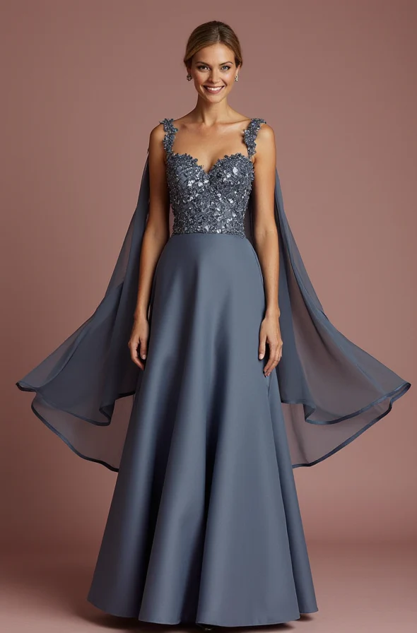 Dazzling Grey Evening Dress & Prom Dress with Sequin Fabric for Maximum Sparkle - Image 2