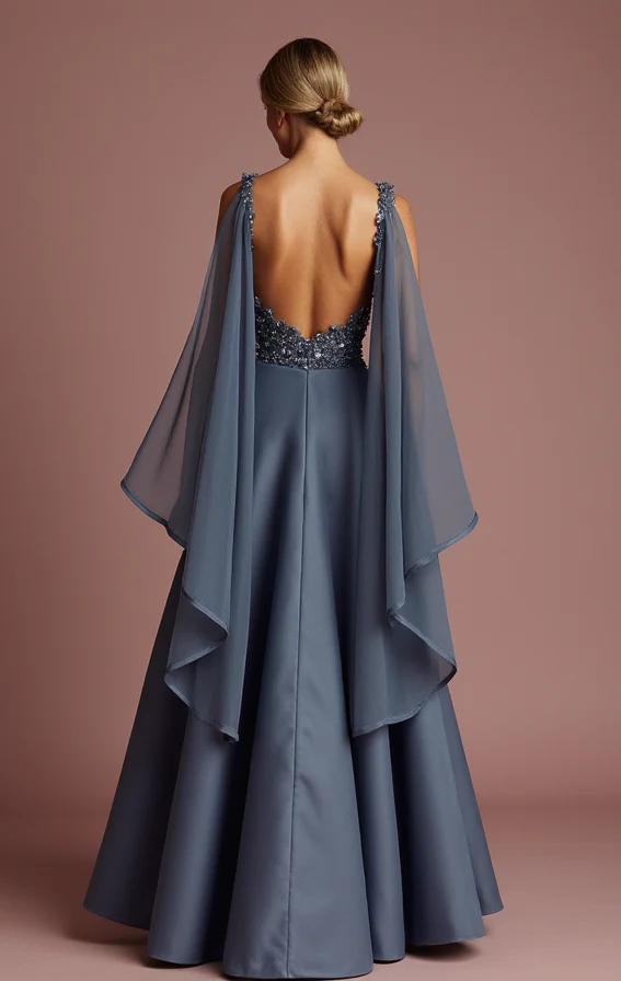 Dazzling Grey Evening Dress & Prom Dress with Sequin Fabric for Maximum Sparkle - Image 3