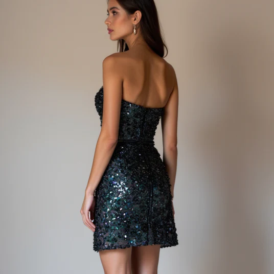 Dramatic Black Evening Dress & Prom Dress with Layered Tulle for a Voluminous Look - Image 5