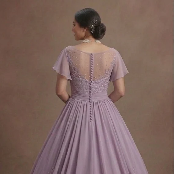 Dreamy Purple Quinceañera Dress Soft Chiffon & Lace - Image 5