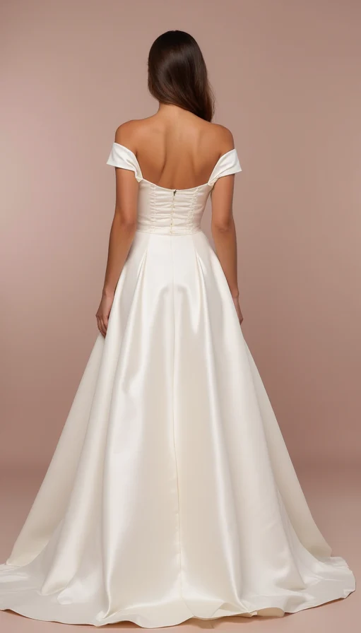Dreamy White A-Line Bridal Gown with Soft Tulle and Hand-Beaded Details - Image 3