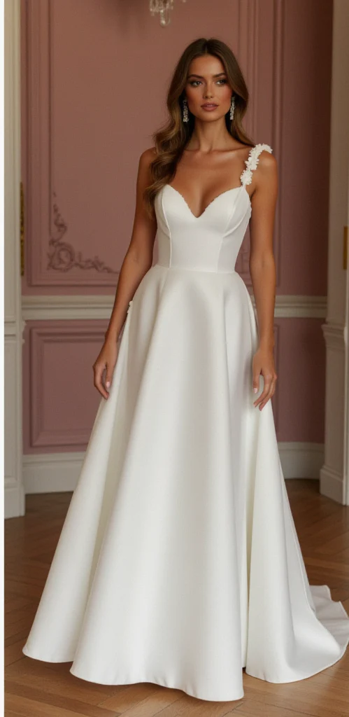 Elegant A-Line Bridal Gown for a Sophisticated Wedding Style - Image 2
