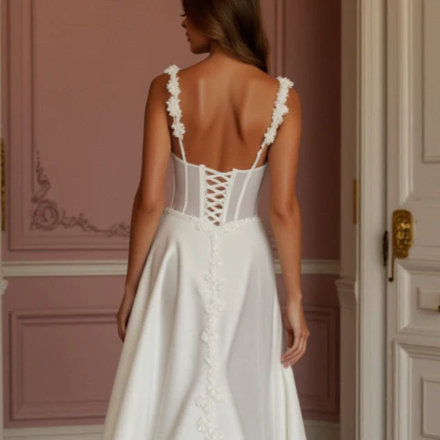 Elegant A-Line Bridal Gown for a Sophisticated Wedding Style - Image 5