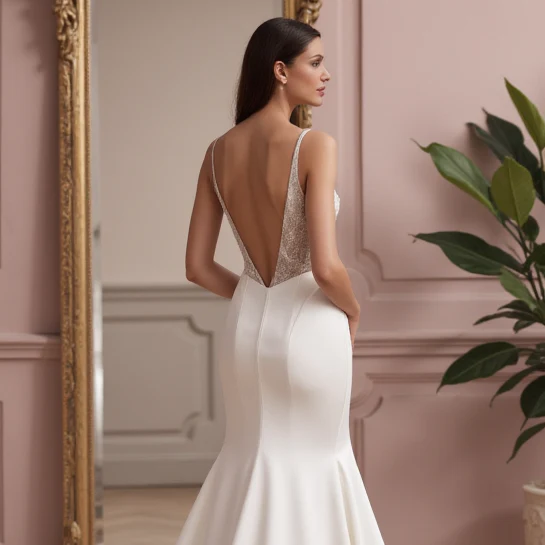 Elegant A-Line Bridal Gown with a Sheer Bodice for a Modern Twist - Image 5