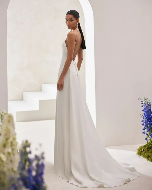 Fluid Two-Piece Ballgown-Style Wedding Dress Satin Court Train Bow Vestido De Novia Bridal Gown Princess Sleeveless Mermaid - Image 4
