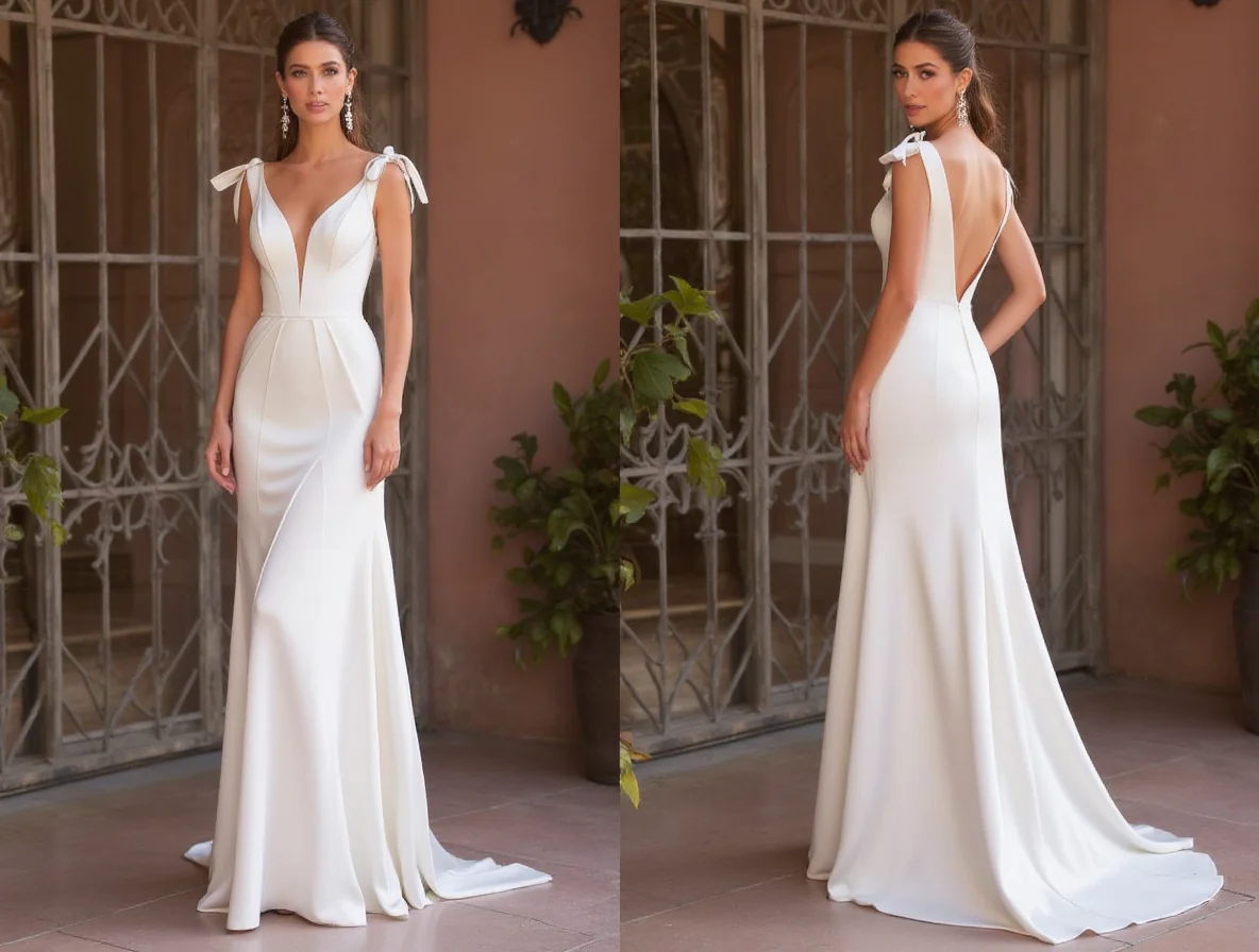Elegant A-Line Wedding Dress with a Lace Overlay for a Vintage Touch