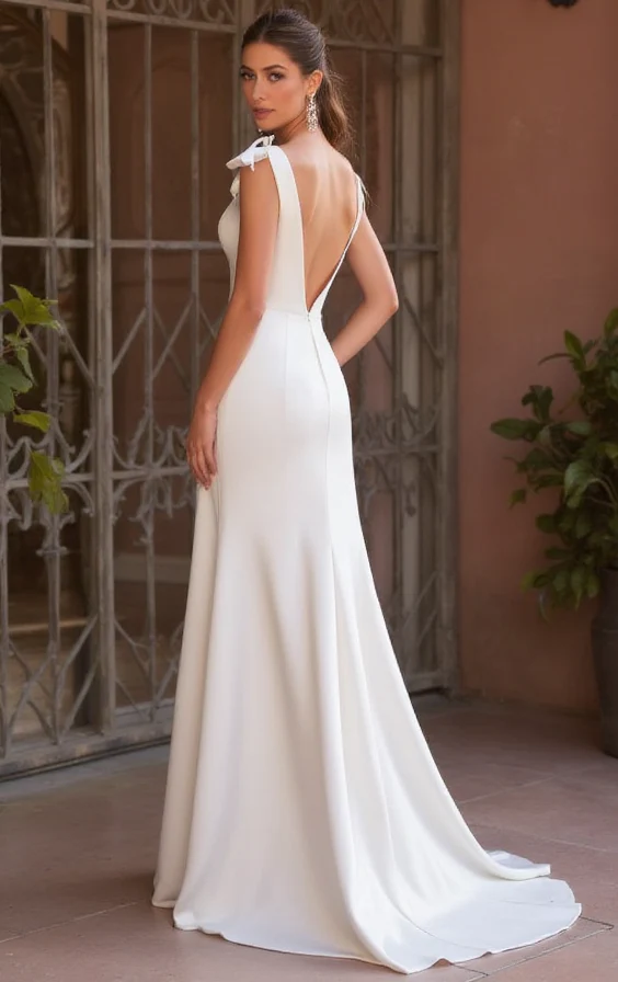 Elegant A-Line Wedding Dress with a Lace Overlay for a Vintage Touch - Image 3