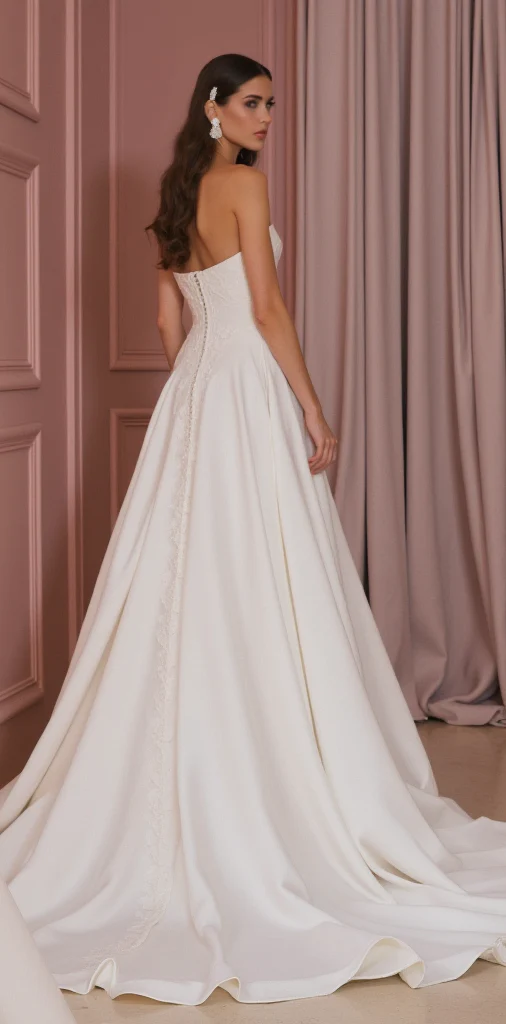 Elegant A-Line Wedding Dress with a Sweetheart Neckline - Image 3