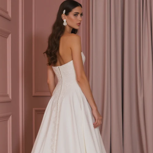 Elegant A-Line Wedding Dress with a Sweetheart Neckline - Image 5