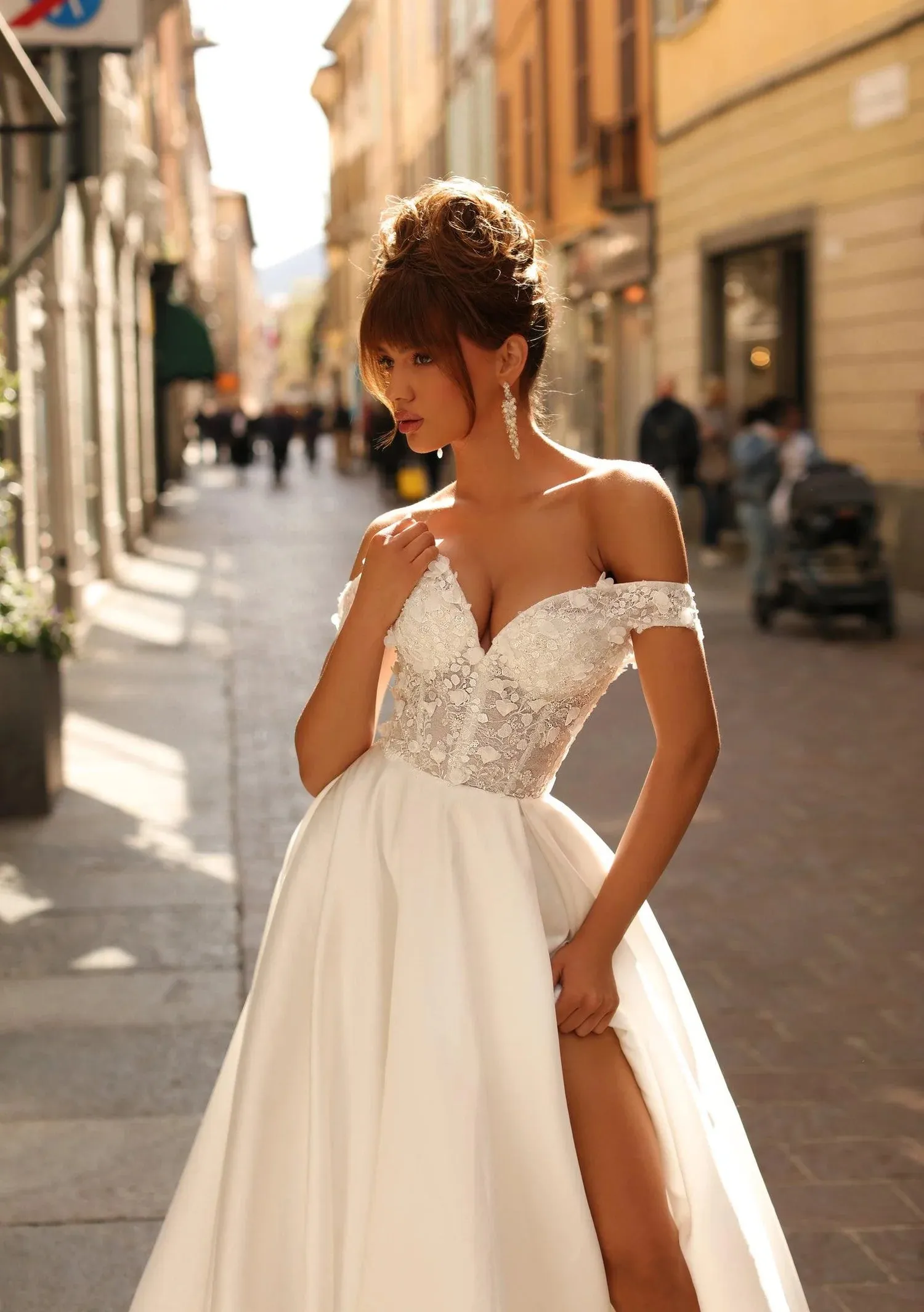 Elegant A-Line Wedding Dresses Lace Open Back Sweetheart Off The Shoulder Split Bridal Gowns Train Vestidos De Noiva Customized - Image 3