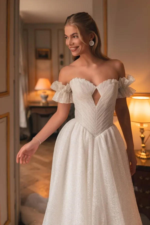 Elegant A-Line Wedding Dresses Sweetheart Glitter Corset Back Bridal Dress Princess Wedding Ball Prom Gowns Customized - Image 3