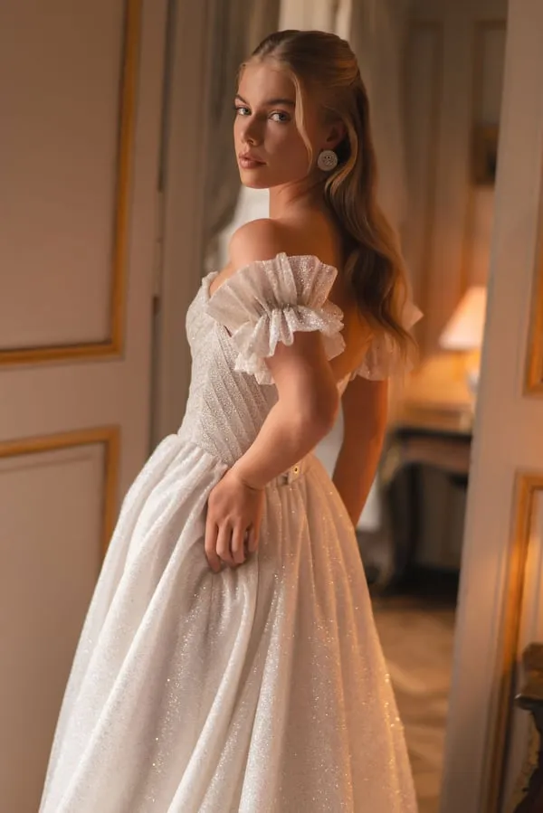 Elegant A-Line Wedding Dresses Sweetheart Glitter Corset Back Bridal Dress Princess Wedding Ball Prom Gowns Customized - Image 4