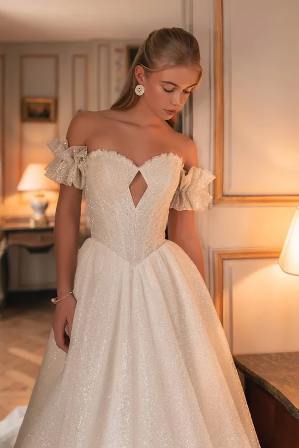 Elegant A-Line Wedding Dresses Sweetheart Glitter Corset Back Bridal Dress Princess Wedding Ball Prom Gowns Customized - Image 5