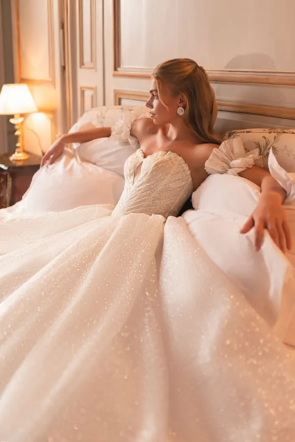 Elegant A-Line Wedding Dresses Sweetheart Glitter Corset Back Bridal Dress Princess Wedding Ball Prom Gowns Customized - Image 7