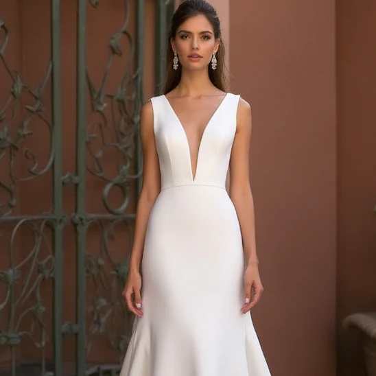 Elegant A-Line Wedding Gown with Subtle Sparkle for a Glam Look - Image 4