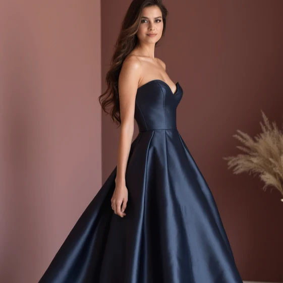 Elegant Black Evening Dress & Prom Dress with Draped Back for a Sophisticated Feel - Image 4