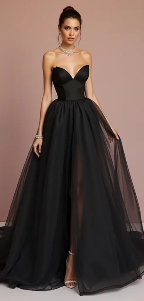 Elegant Black Wedding Dress for Brides Who Love a Bold Statement - Image 2