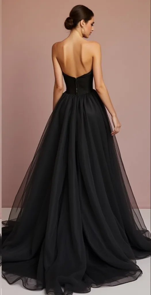 Elegant Black Wedding Dress for Brides Who Love a Bold Statement - Image 3