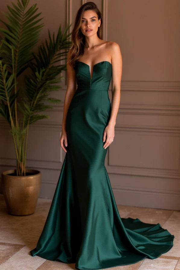 Elegant Evening Dress and Prom Gown with a Wrap Bodice for a Chic Style - Image 2