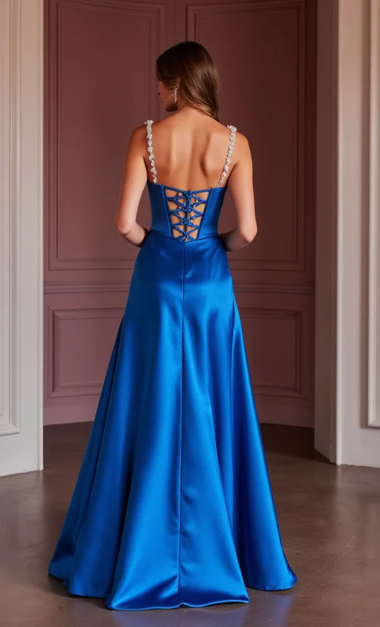 Elegant Evening Dress and Prom Gown with Ruching for a Flattering Fit - Image 3