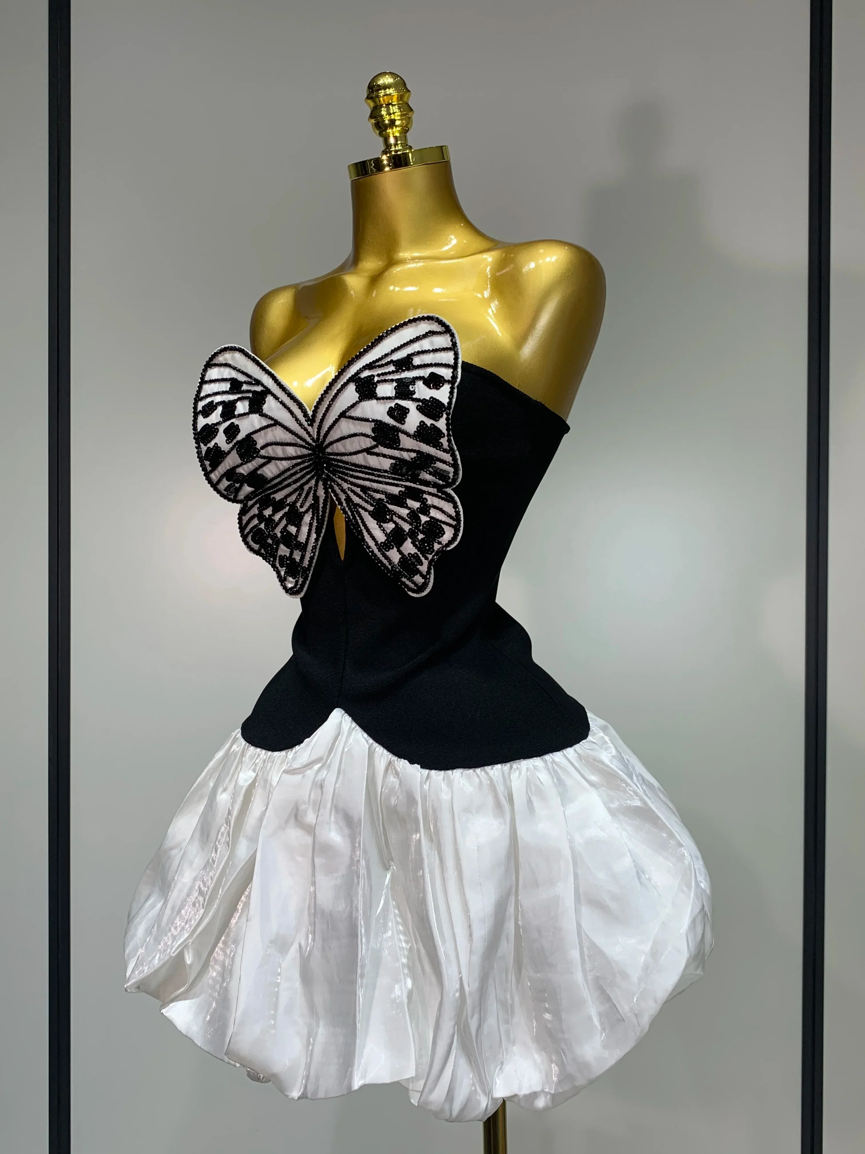 Elegant Evening Party Bandage Dress Sexy Backless Butterfly Sequin Designer Women Luxury Birthday Celebrity Fashion Show Dresses - Image 2