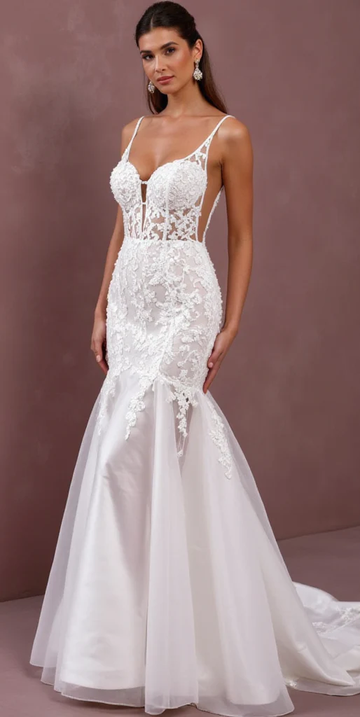 Elegant Mermaid Wedding Dress for a Sophisticated and Timeless Look - Image 2