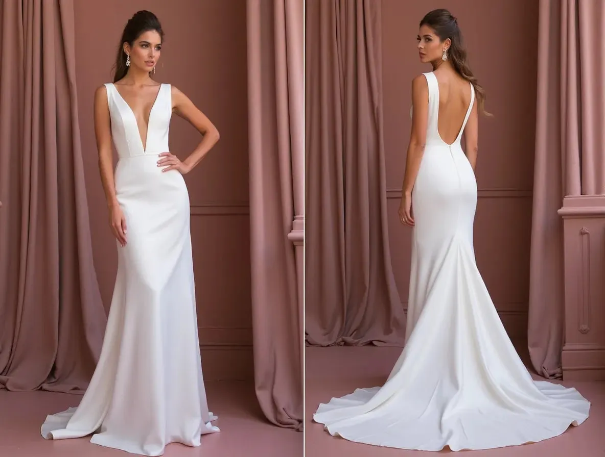 Elegant Mermaid Wedding Dress with a Romantic and Feminine Design