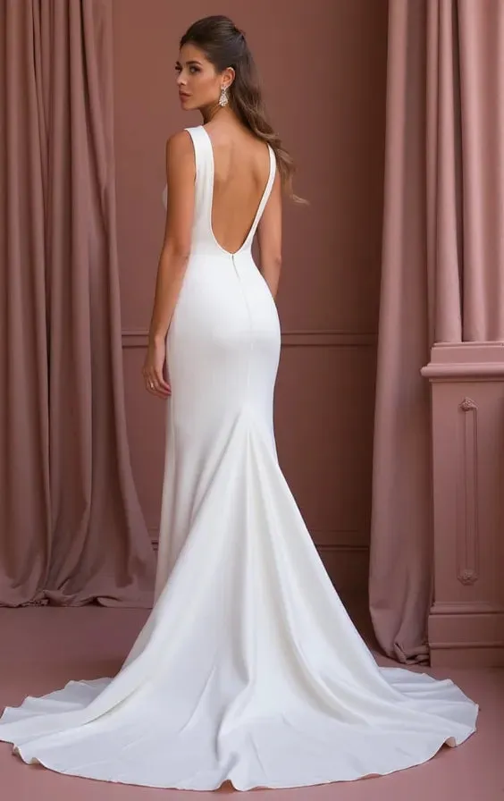 Elegant Mermaid Wedding Dress with a Romantic and Feminine Design - Image 3