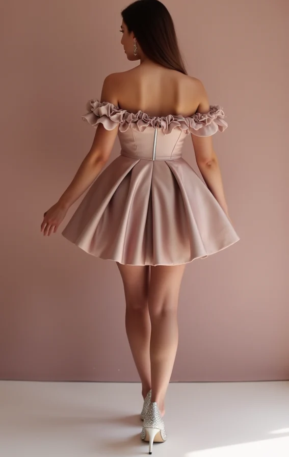 Elegant Pink Evening Dress & Prom Dress with Draped Back for a Sophisticated Feel - Image 3